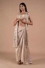 Beige Bustier Drape Skirt  Jacket959 video